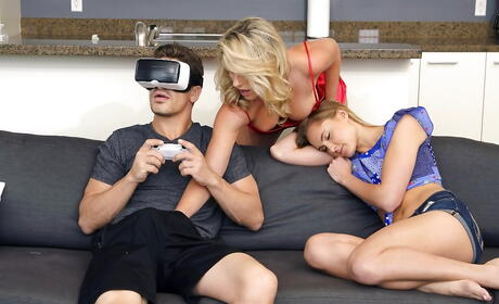 Slim women Cory Chase and Avalon Heart enjoy hot 3some sex 